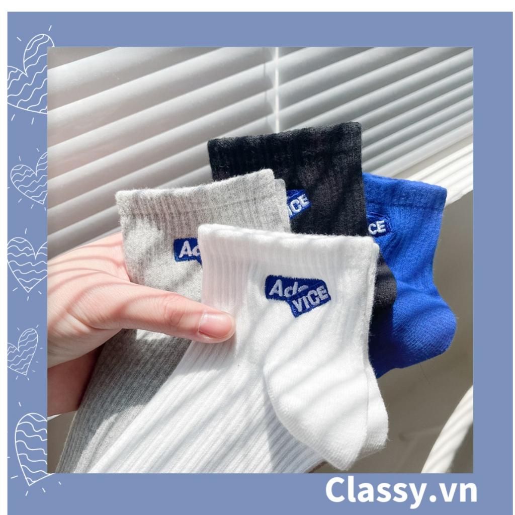 Tất cổ cao, vớ cổ cao Classy màu trơn, chất cotton dày dặn siêu ấm G1472