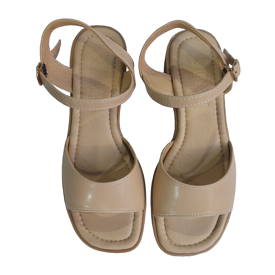 Giày Sandal nữ cao gót 3cm HÀ NAM da bò thật thời trang cao cấp DNU2179