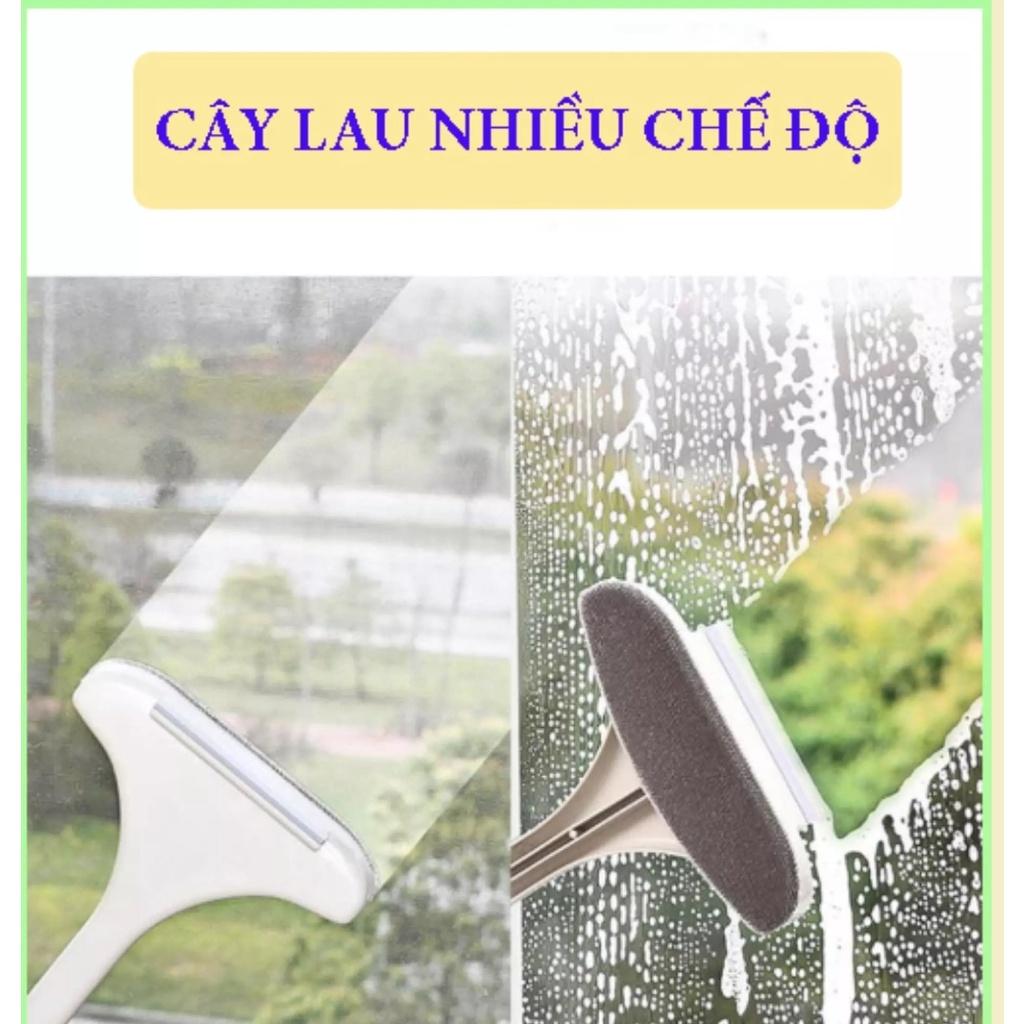 Cây Lau Kính 2 trong 1 Kèm Gạt Nước - Chổi Lau Đa Năng 2 Mặt Tiện Lợi Có Tay Cầm - Gấp Gọn Tiện Lợi