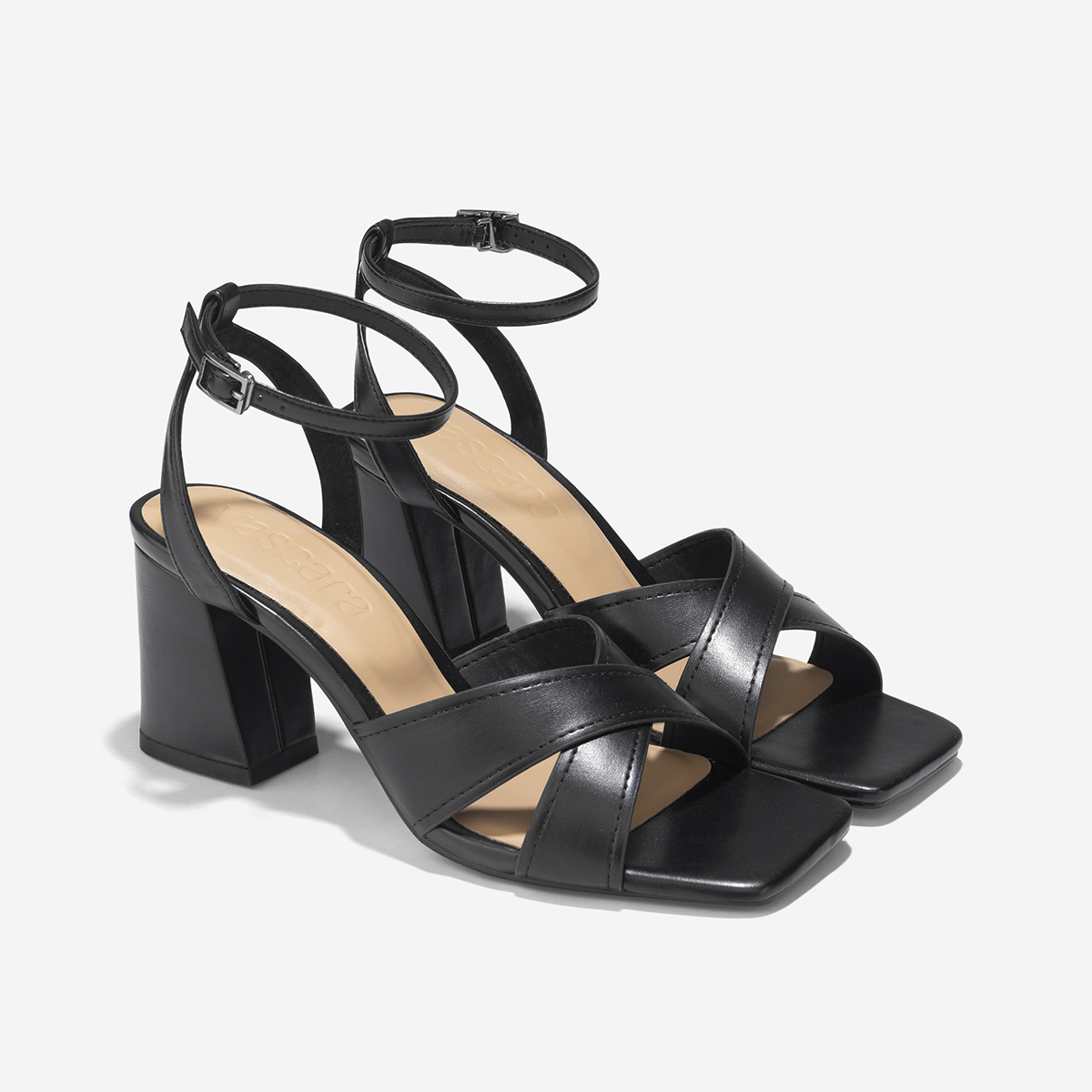 Giày Sandals Ankle Strap Quai Chéo Gót Trụ - SDN 0794