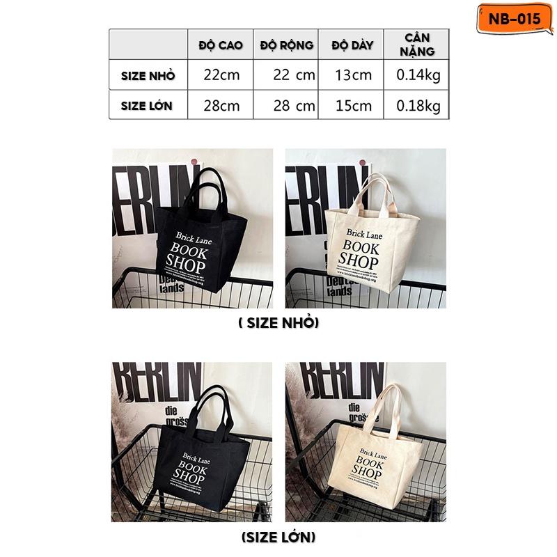 Túi Tote Phong Cách Retro In Chữ Có Quai Xách Kích Cỡ Nhỏ Nhiều Màu NB-015