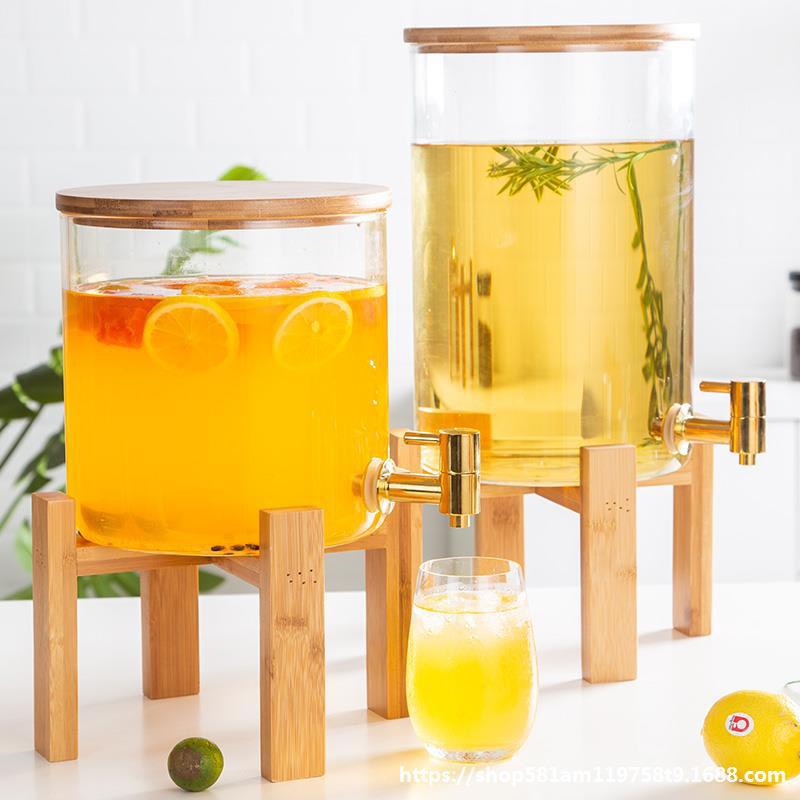 BÌNH THỦY TINH KÈM ĐẾ GỖ DUNG TÍCH 5L - 8L
