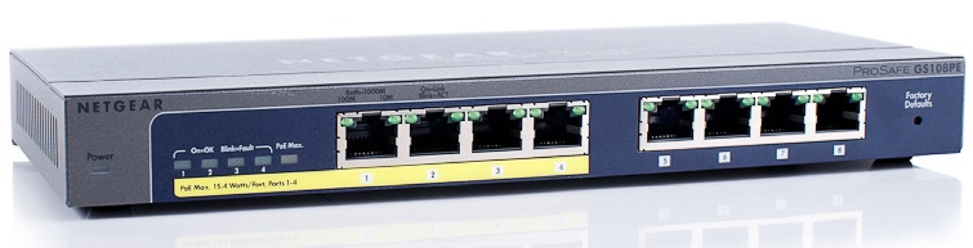 Bộ Chia Mạng Để Bàn 8 Cổng 10/100/1000M Với 4 Cổng PoE Gigabit Ethernet Smart Switch Netgear GS108PE - Hàng Chính Hãng