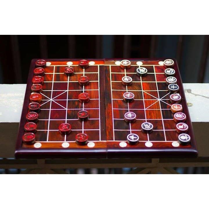 BỘ Bàn cờ gỗ cẩm đẹp, gấp gọn được