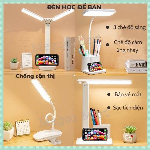 Đèn học để bàn, đọc sách làm việc - Đèn học chống cận thị, bảo vệ mắt sạc USB , cảm ứng tích điện thông minh