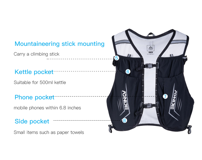 Balo Vest Chạy Bộ Chạy Trail Leo Núi Trekking Đạp Xe Chống Thấm Nước Siêu Nhẹ Aonijie C9108