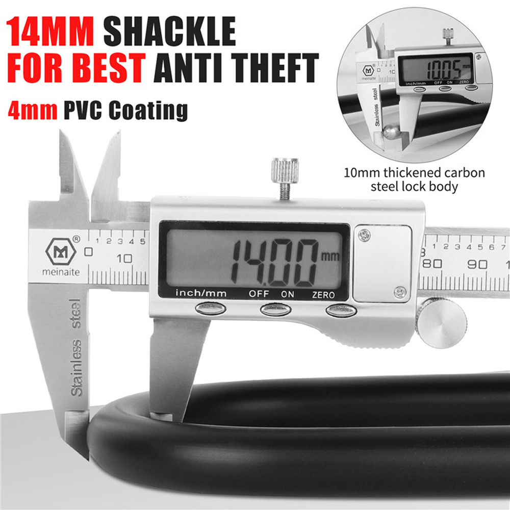 Khóa chữ U WEST BIKING chất lượng cao bằng thép carbon dày 10mm kèm 2 chìa khóa thích hợp cho khóa xe đạp, xe máy