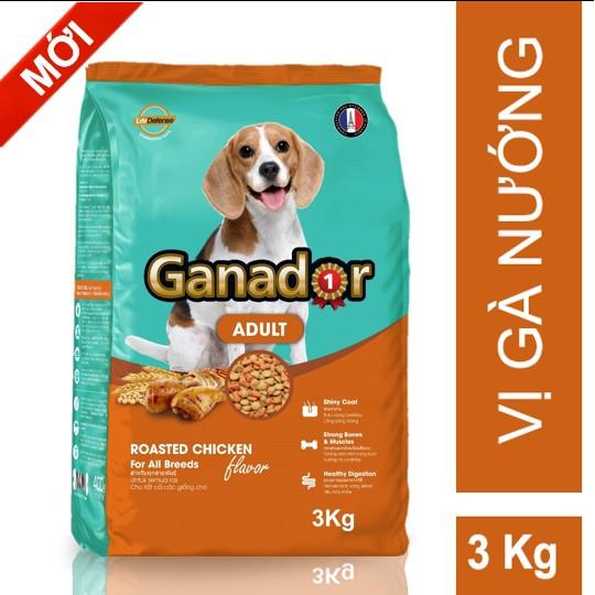 Combo 2 gói Thức ăn cho chó trưởng thành Ganador vị gà nướng Adult Roasted Chicken Flavor 3kg/gói