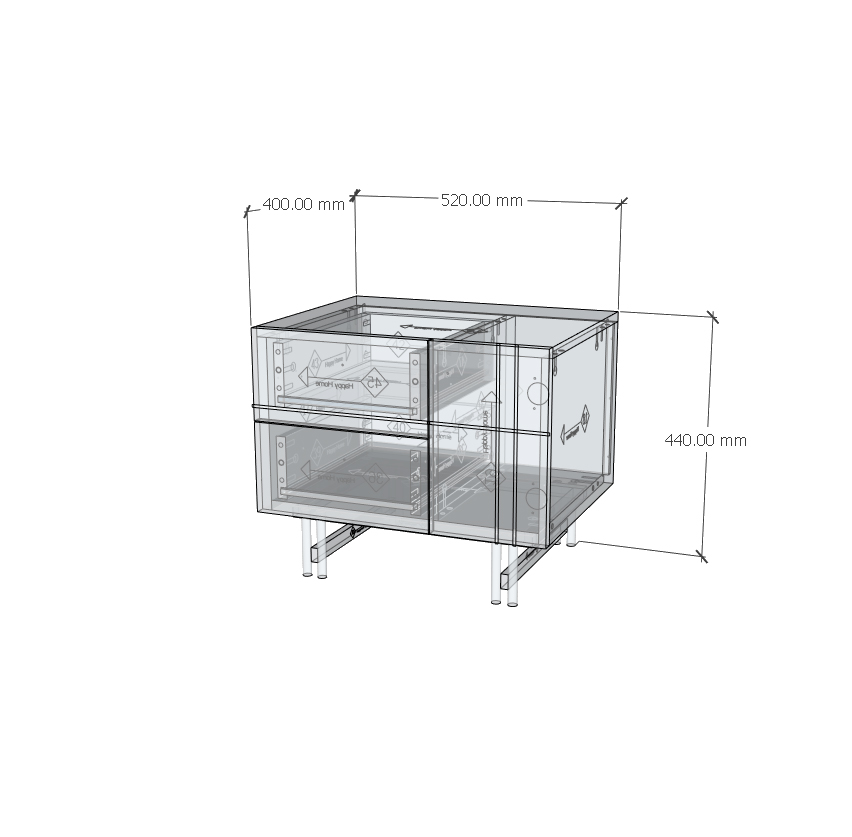 [Happy Home Furniture - 100% GỖ TỰ NHIÊN] JOCASTA, Táp đầu giường 2 ngăn - Chân sắt, 52cm x 40cm x 44cm( DxRxC), THK_167