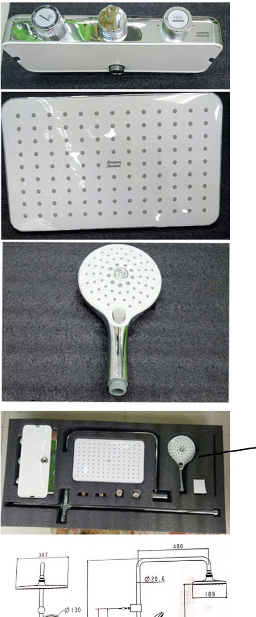 Bộ vòi sen cây tắm đứng cảm biến nhiệt American Standard Easy SET WF-4955 trọn bộ sen tắm đứng