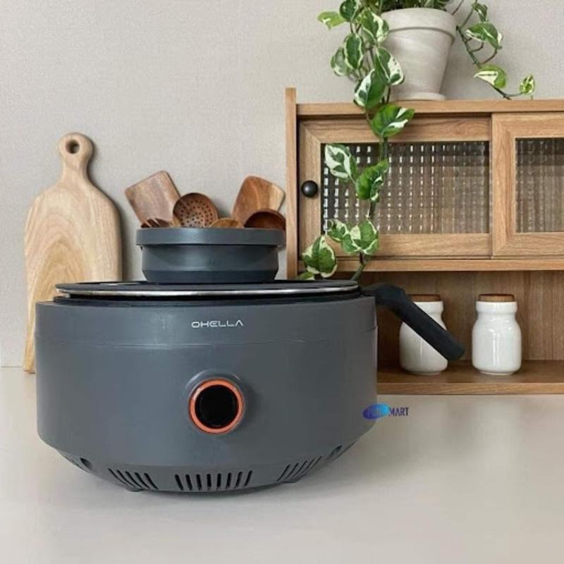 Nồi Hấp Điện Đa Năng Ohella Master Multicooker Hàn Quốc, Nồi Nấu Ăn Thông Minh Tự Đảo Công Suất 1200W, Bảo Hành 12 Tháng