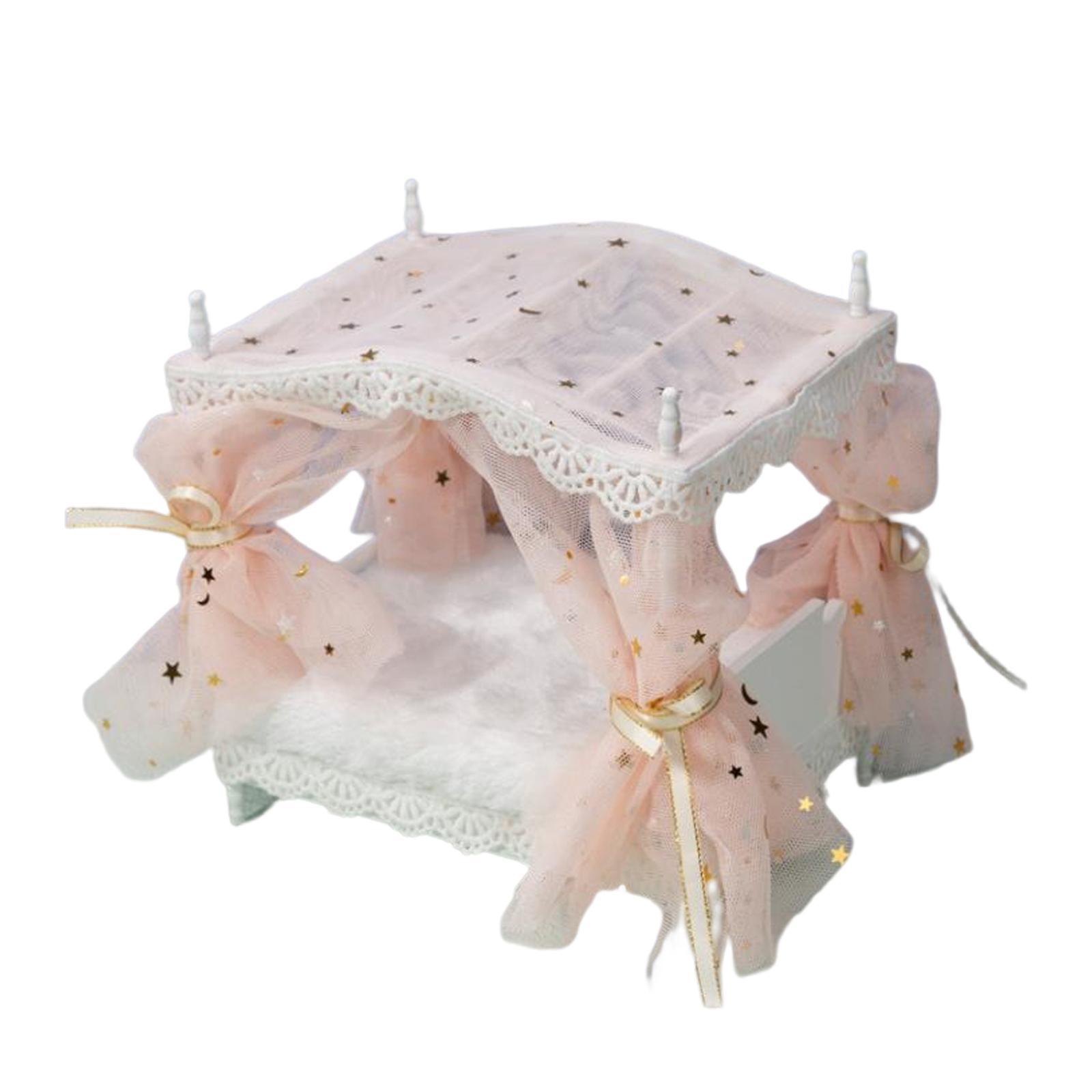 Miniature Dollhouse Princess bed and bedroom Micro Landscape Furniture Decor