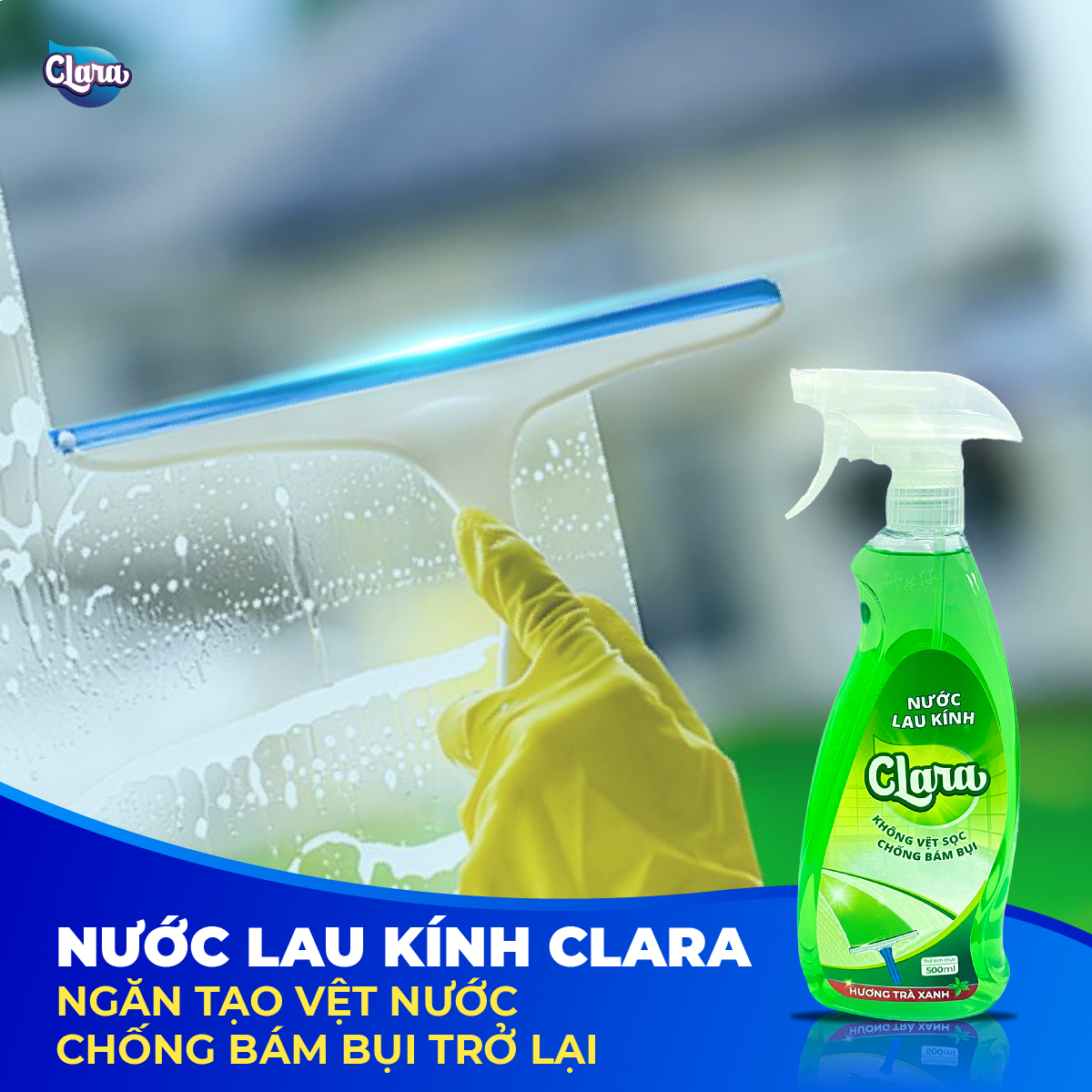 Nước lau kính Clara chai 500ml