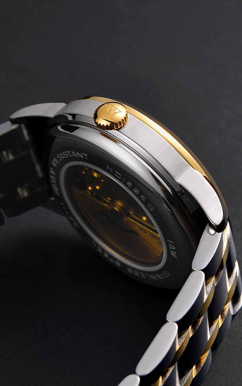 Đồng hồ nam chính hãng I&amp;W Carnival 625G-T2 hàng mới fullbox,kính sapphire,chống xước,chống nước 50m,Bh 24 tháng,máy cơ (automatic),mạ vàng dây thép không gỉ