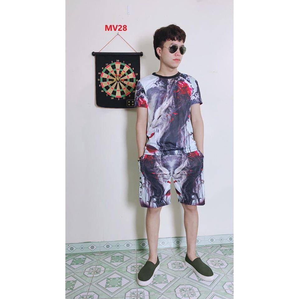 Bộ Thun Hè Nam 3d Cao Cấp Chất Thun Cotton Co Dãn 4 Chiều