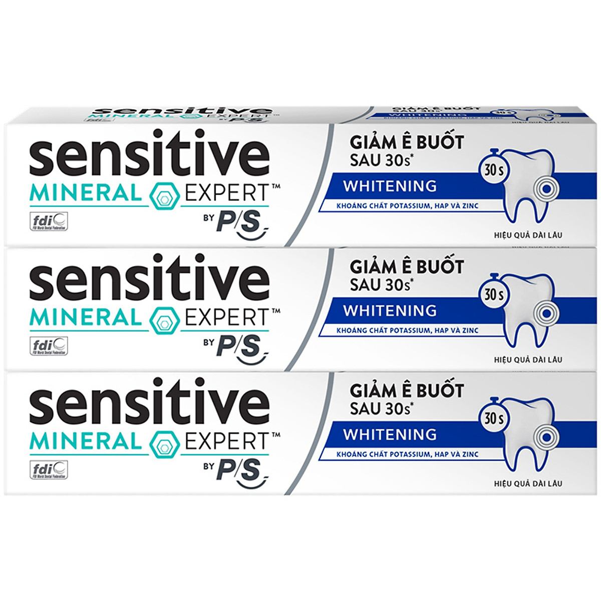 Combo 3 Kem Đánh Răng Sensitive Expert By P/S Whitening Trắng Răng 100g