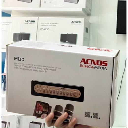 Vang số chỉnh cơ acnos mi30 - Kèm 2 micro UHF - Tặng kèm túi đeo cao cấp acnos.