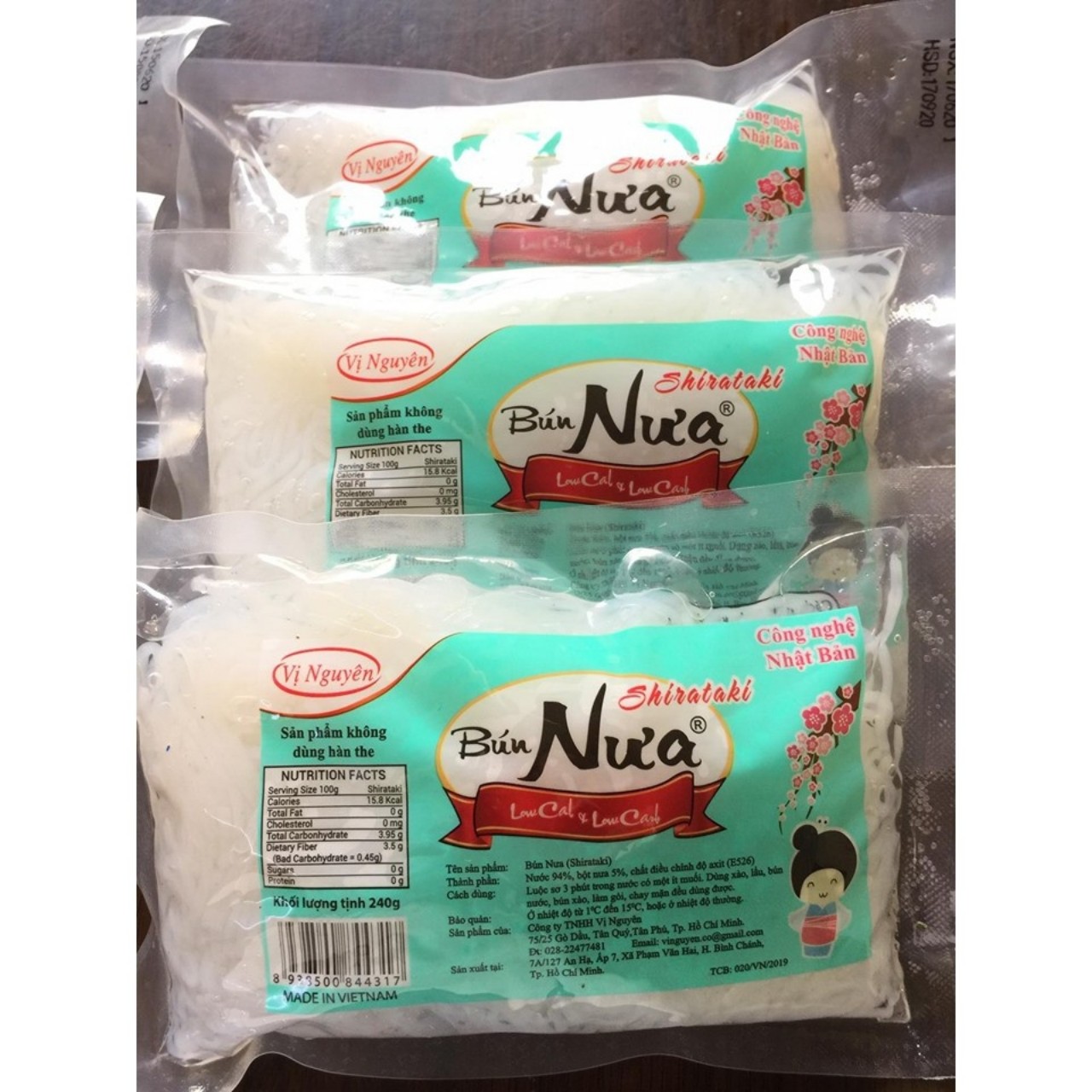 Sỉ thùng 40 Gói Bún Nưa Shirataki Vị Nguyên 240Gram