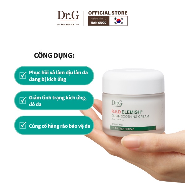 Kem Dưỡng Ẩm và Phục Hồi Sâu Cho Da Dr.G R.E.D Blemish Clear Soothing Cream 70ml