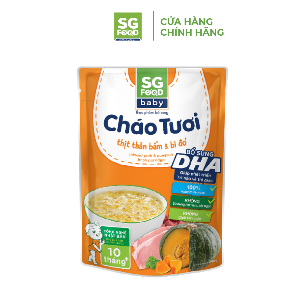 Combo 5 gói Cháo Tươi Baby SG Food 240g (Gà, Thịt Bằm, Bò, Tôm, Lươn)