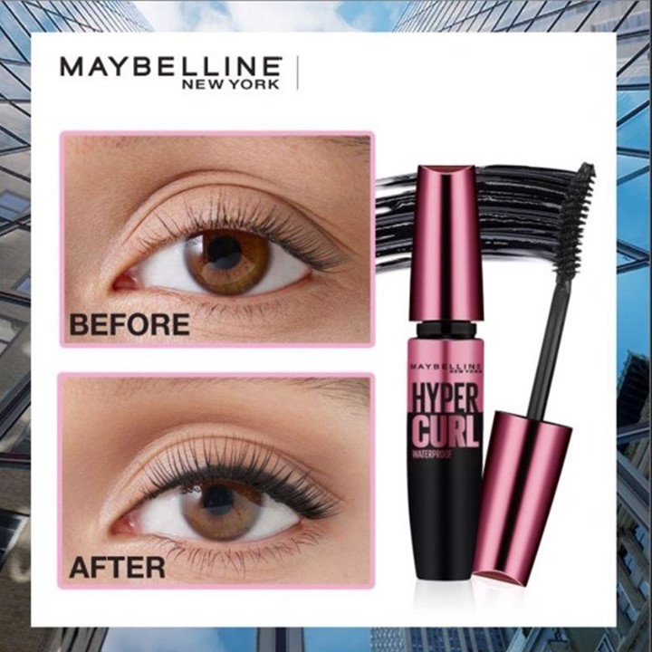 Bộ trang điểm mắt lâu trôi Mascara cong mi Hyper Curl và Bút kẻ mắt 36H không thấm nước Line Tatoo High Impact Maybelline New York