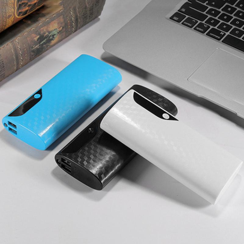 5x18650 Power Bank Box Portable 5V Dual USB Sạc điện thoại di động Vỏ DIY 18650 Giá đỡ pin Hộp sạc có đèn LED Màu sắc: Đen 3 ô