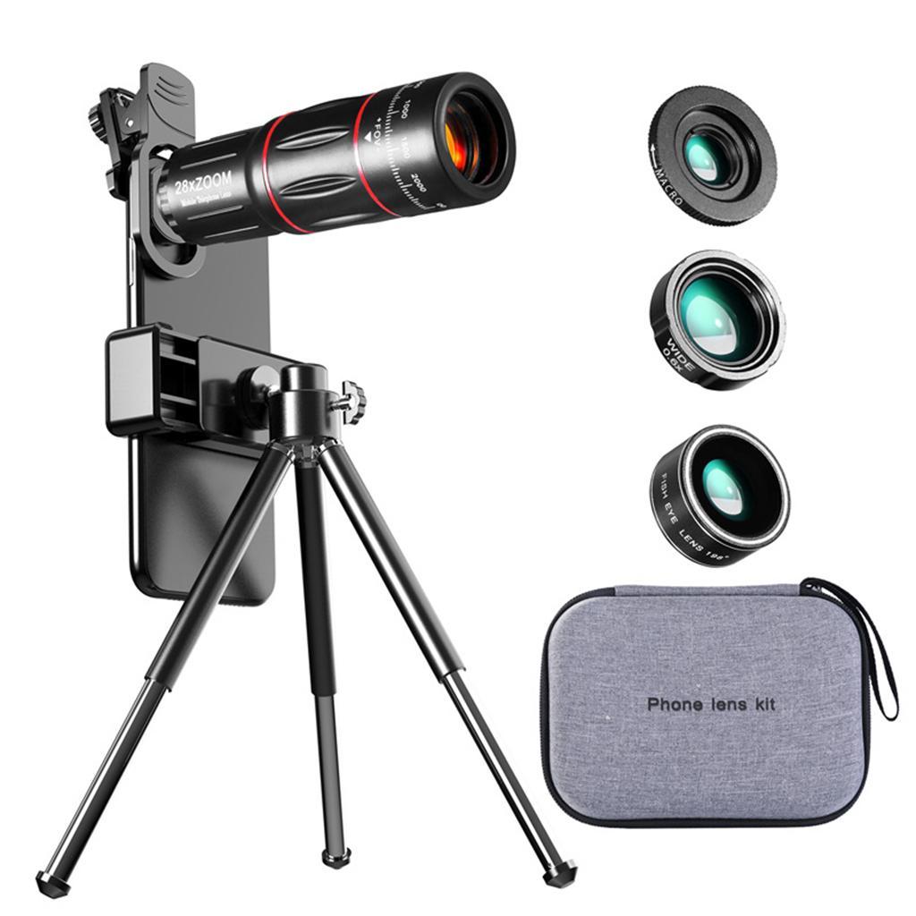 Universal 28X Lens Optical Telephoto Telescope Cell Phone Lens Clip on