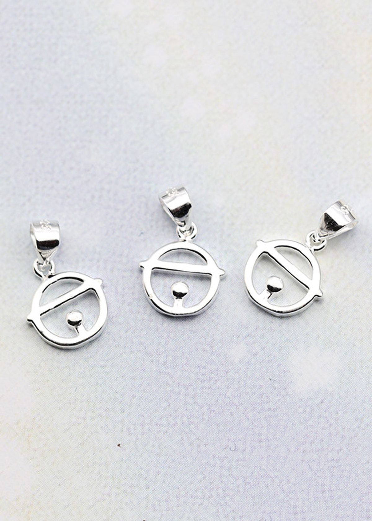 Combo 2 cái charm bạc hình chuông doremon treo - Ngọc Quý Gemstones