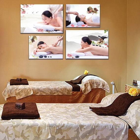 Tranh dán tường tiệm spa, tiệm xông hơi, massage sauna
