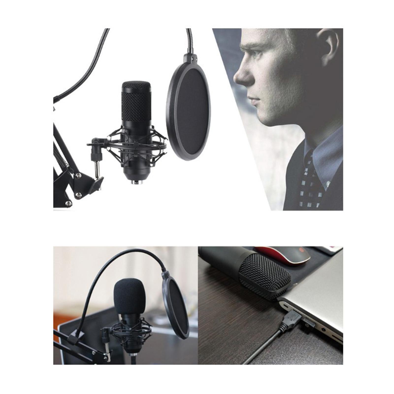 USB Microphone, Computer Condenser PC Gaming Mic with Shock Mount & Filter for Streaming, Recording, Compatible with Laptop Desktop Computer
