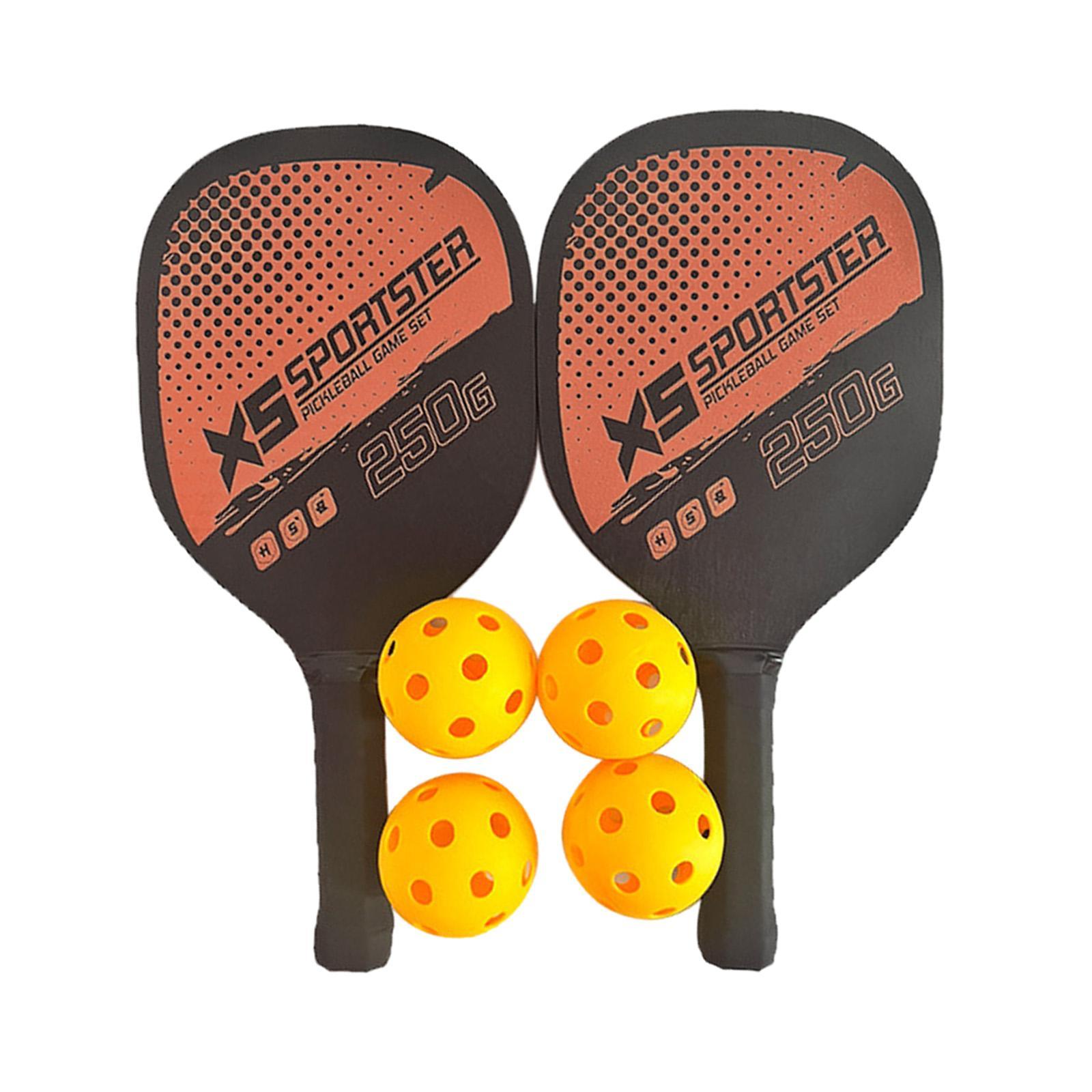 Pickleball Rackets Pickleball Paddles Wood Portable Durable Non Slip Handle with Storage Bag 4 Balls for Adults Player Training Sports Gifts