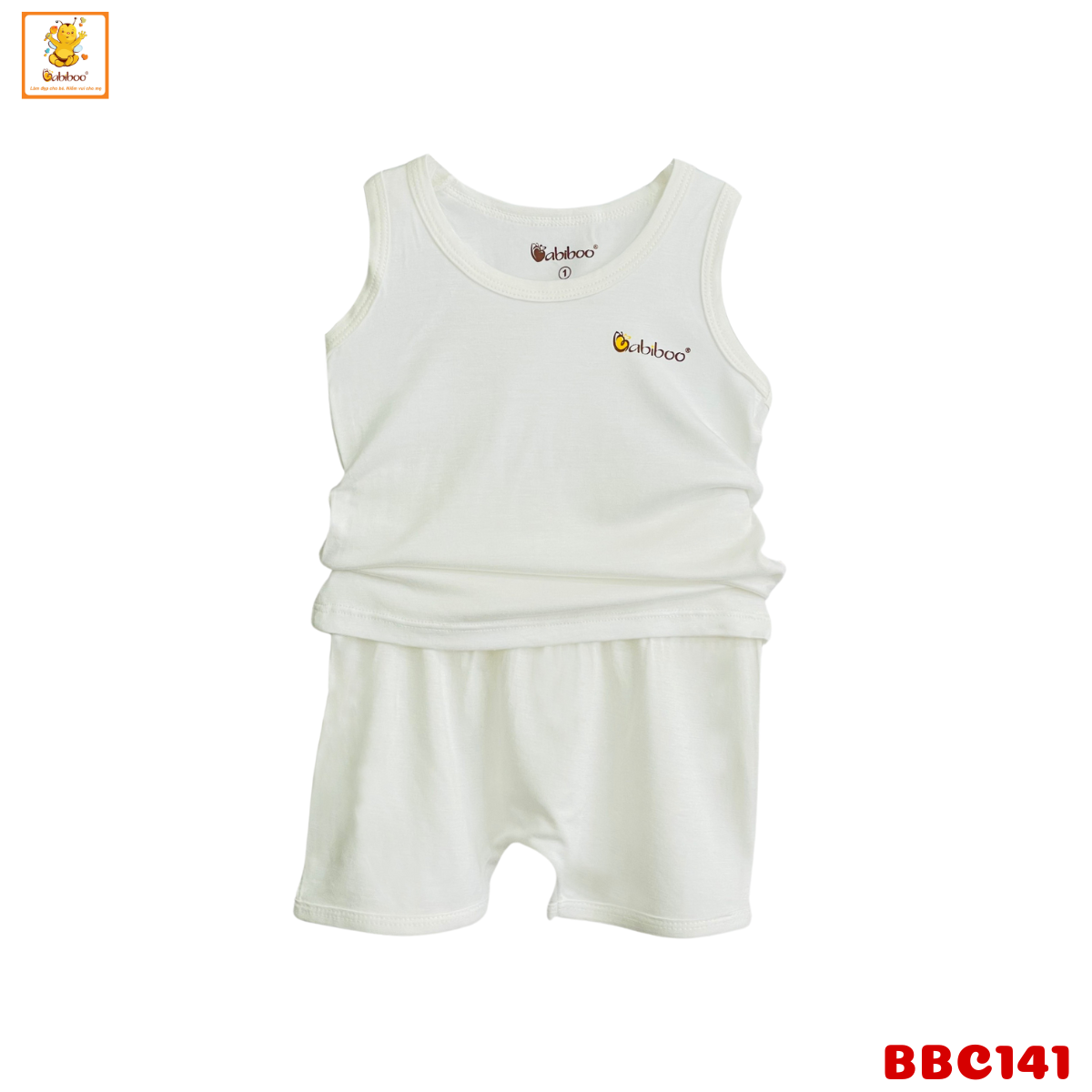 Đồ bộ cho bé trai Babiboo bộ ba lỗ cho bé vải viscose sợi gỗ mềm mại, thấm hút (3-12kg) BBC141