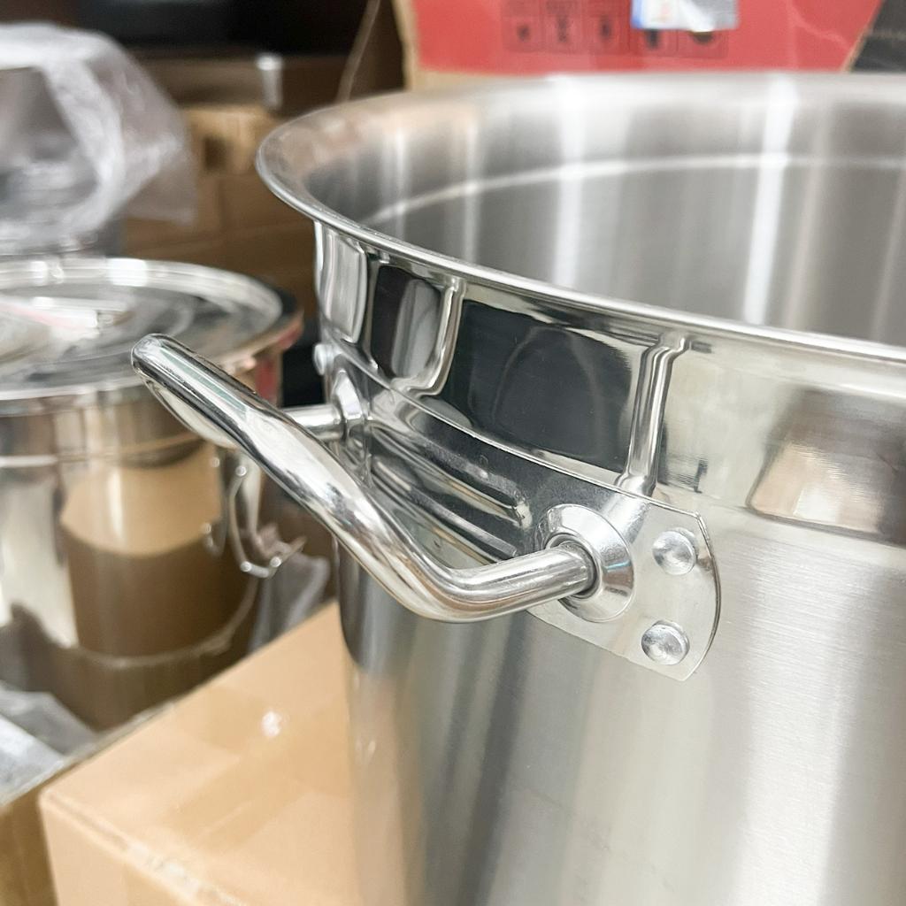 Nồi inox thấp đáy dày 5 lớp 58L cm - nồi đáy liền cao cấp