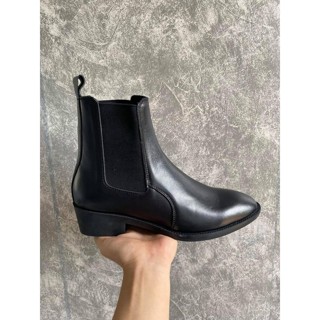 Chelsea Boots Da Bò Đế 4cm