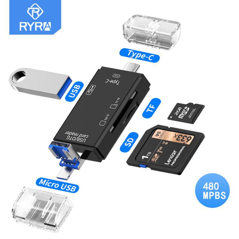 Đầu Đọc Thẻ Nhớ RYRA OTG Micro SD Đầu Đọc Thẻ USB 2.0 Cho USB C Bộ Chuyển Đổi Micro SD Ổ Đĩa Flash Đầu Đọc Thẻ Nhớ Thông Minh Bộ Chuyển Đổi Loại C