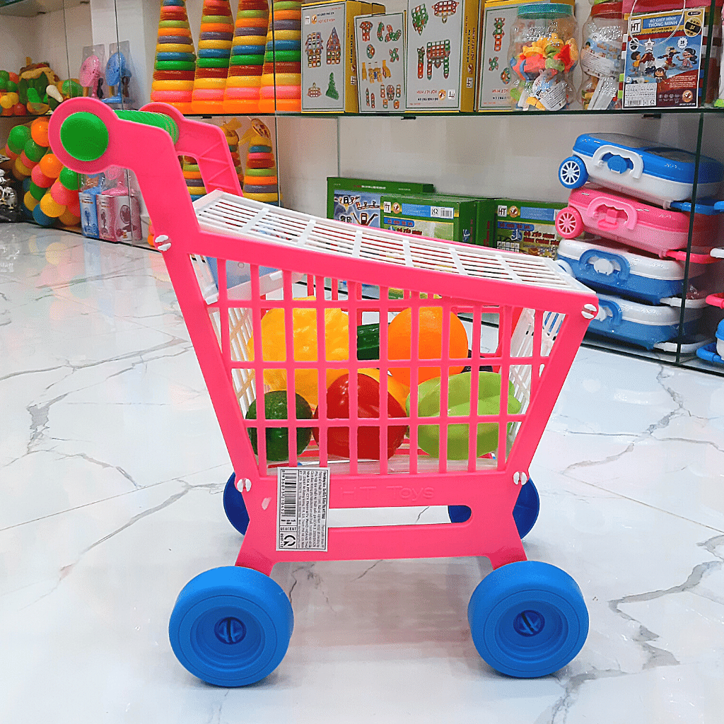 Xe đẩy siêu thị đồ chơi có bé HT7660