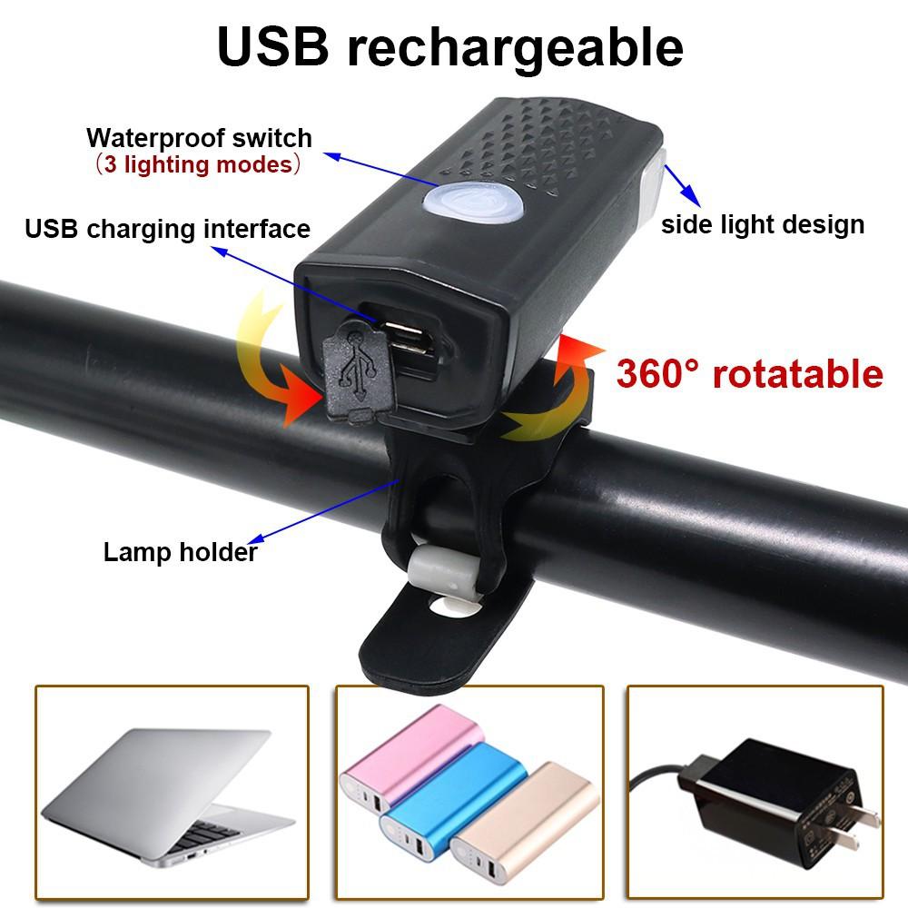 Đèn Pin Sạc Usb Gắn Xe Đạp Chất Lượng Cao Tiện Dụng