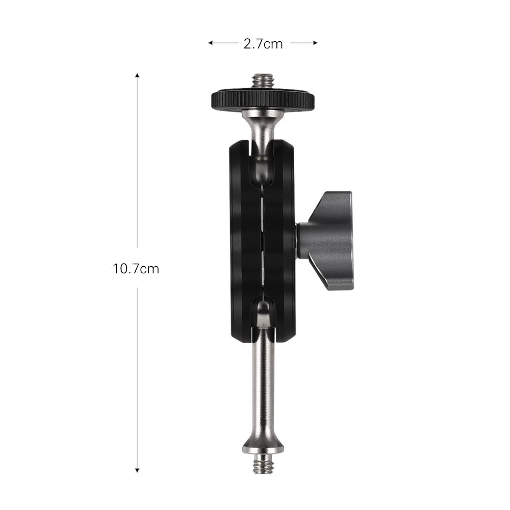 Bộ điều hợp kẹp gắn cánh tay hợp kim nhôm đa chức năng với đầu bi kép 1/4 inch vít