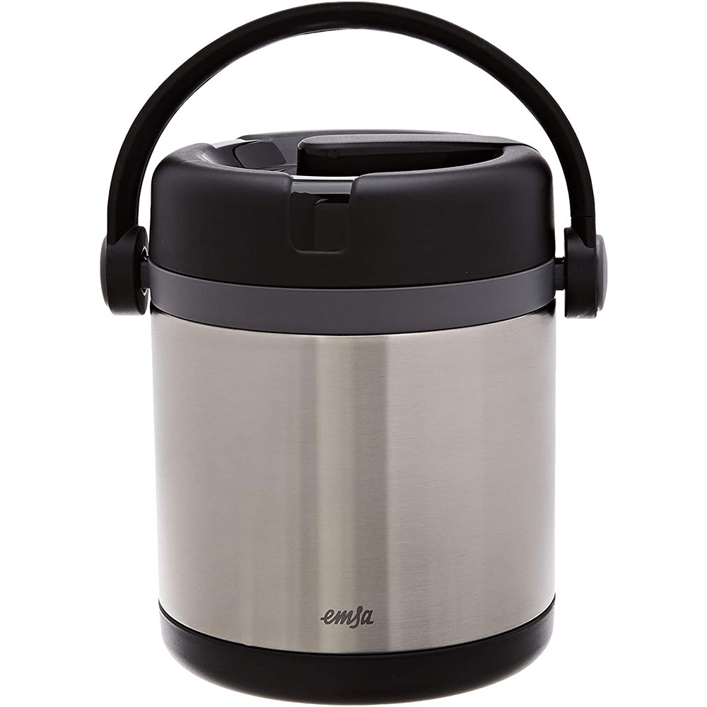 Hộp Đựng Thực Phẩm Emsa 509244 Cách Nhiệt, Thép Kim Loại, Màu Đen 1,2L Hàng Chính Hãng