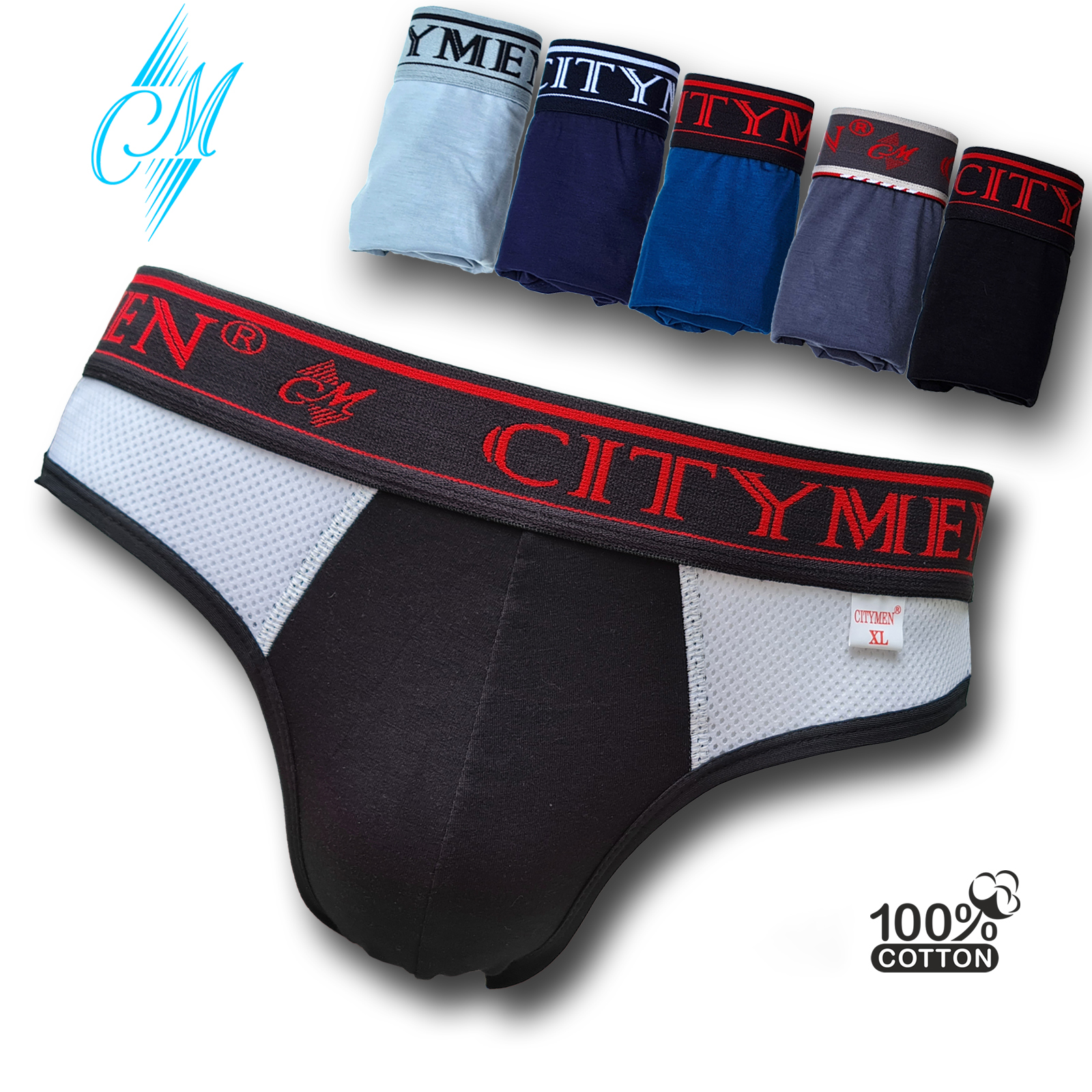 Combo 4 quần lót nam cao cấp | cotton phối lưới CITYMEN | quần lót nam | Cạp cao 4cm co giản 4 chiều | Giao màu ngẫu nhiên