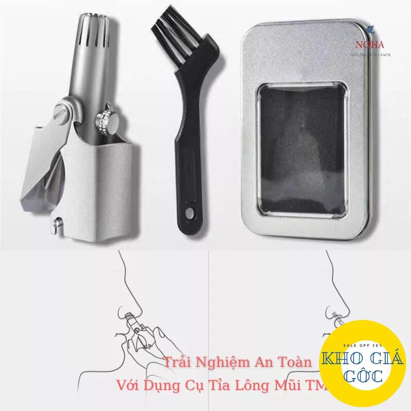 Dụng cụ cắt tỉa lông mũi bằng thép cắt nhanh lưỡi bén không đau kèm hộp đựng cao cấp