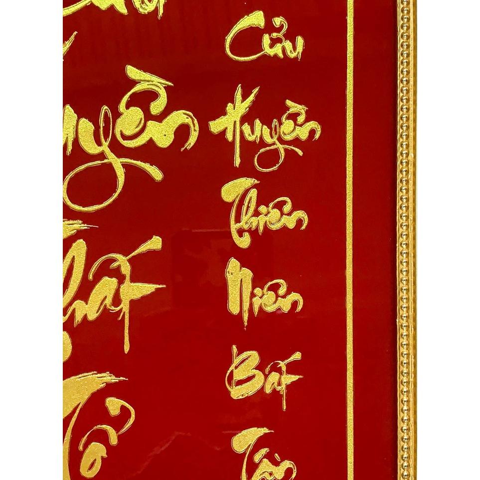 Cửu Huyền Thất tổ chữ Việt - khắc Nhũ Kim Sa (sản phẩm thủ công)
