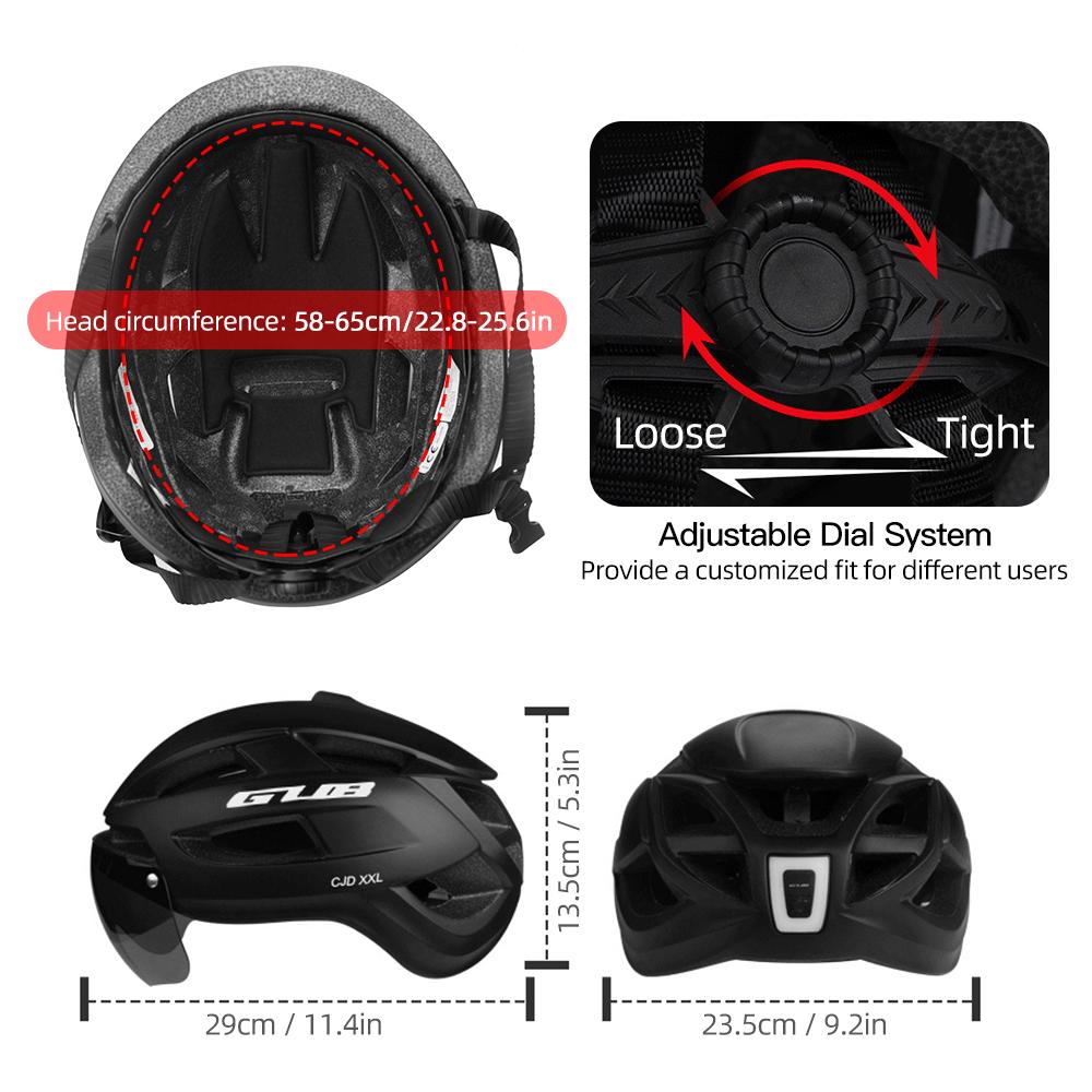 GUB Bike Helmet with Detachable Magnetic Goggles Men Women Ultralight Adjustable MTB Cycling Bicycle Helmet Sports