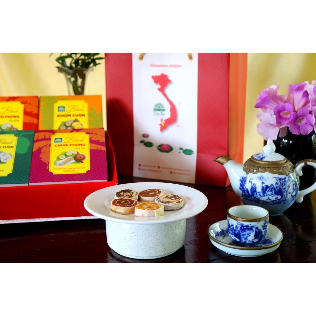 Combo 4 hộp mứt trái cây cuộn Tư Bông ít ngọt, đặc sản Đồng Tháp làm quà biếu Tết