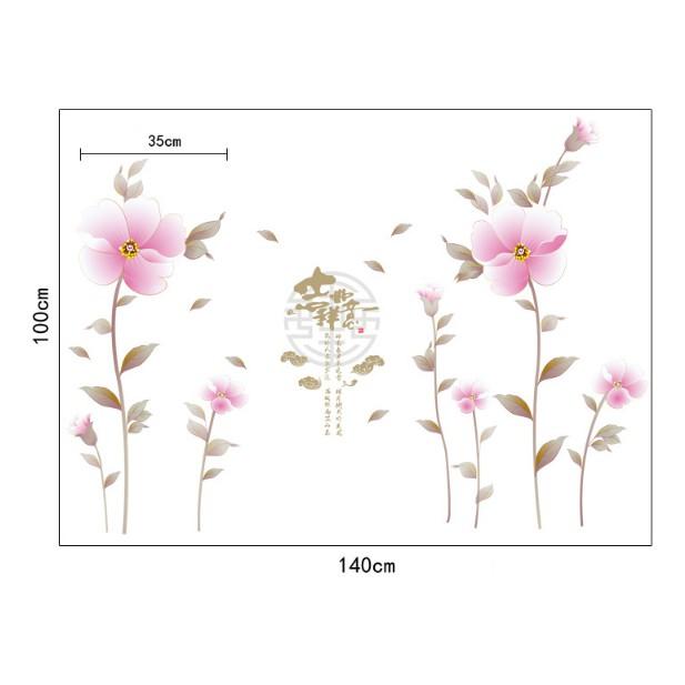 Decal trang trí Hoa Tím Nhạt cổ trang A.H