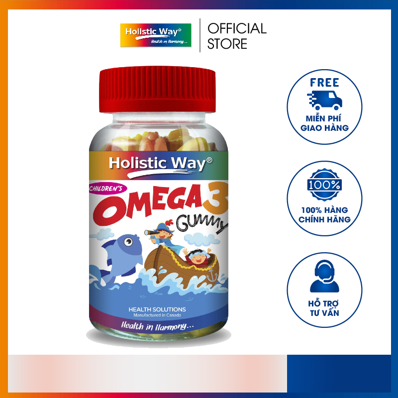 Viên Kẹo Nhai Omega 3 Cho Trẻ Em Giúp Tăng Cường Thị Lực, Giúp Bé Thông Minh Vượt Trội Holistic Way Children's Omega 3 Gummy