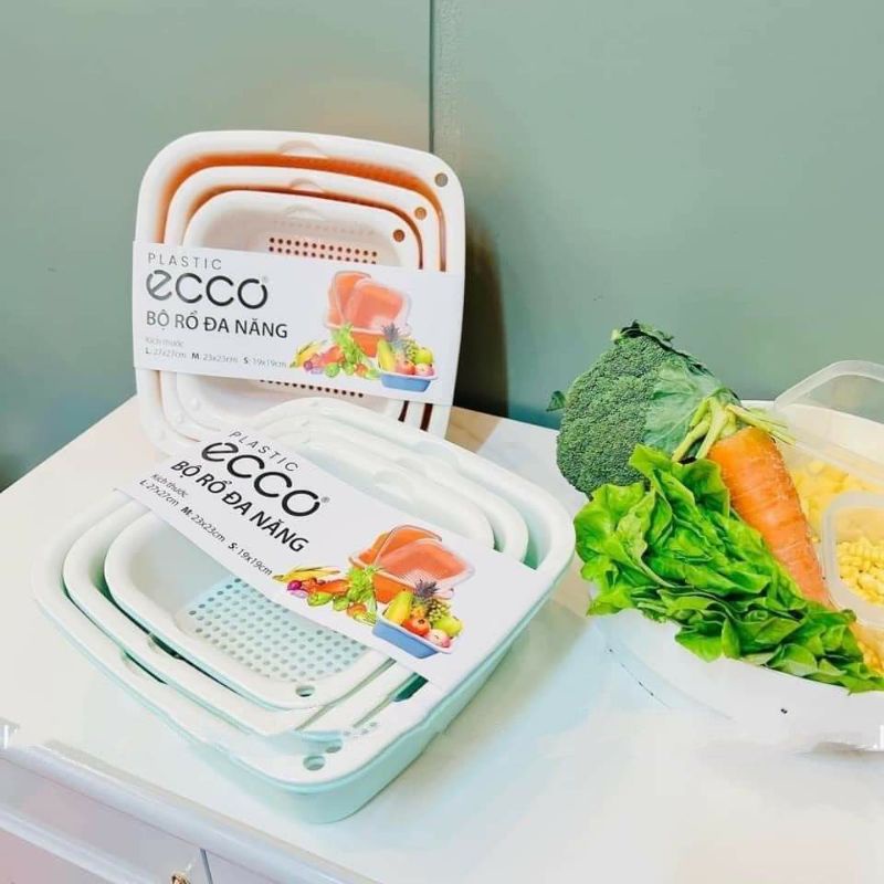 Bộ rổ nhựa kèm chậu 6 món cao cấp Việt Nhật