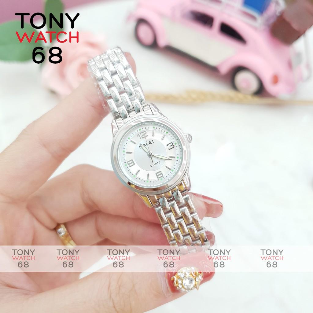 Đồng hồ nữ Halei dây da số dạ quang chống nước chống xước chính hãng Tony Watch 68