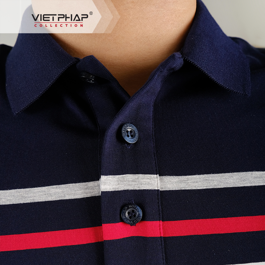 Áo Thun 4 Chiều Sọc Cao Cấp VIỆT PHÁP / Form Luxury - Chất liệu cotton co dãn và thấm hút mồ hôi tốt 2104