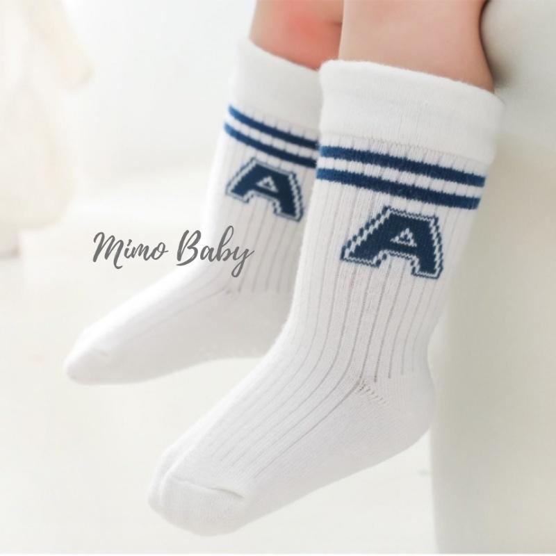 Set 3 đôi tất chống trượt chữ A phong cách thể thao Mimo Baby T23